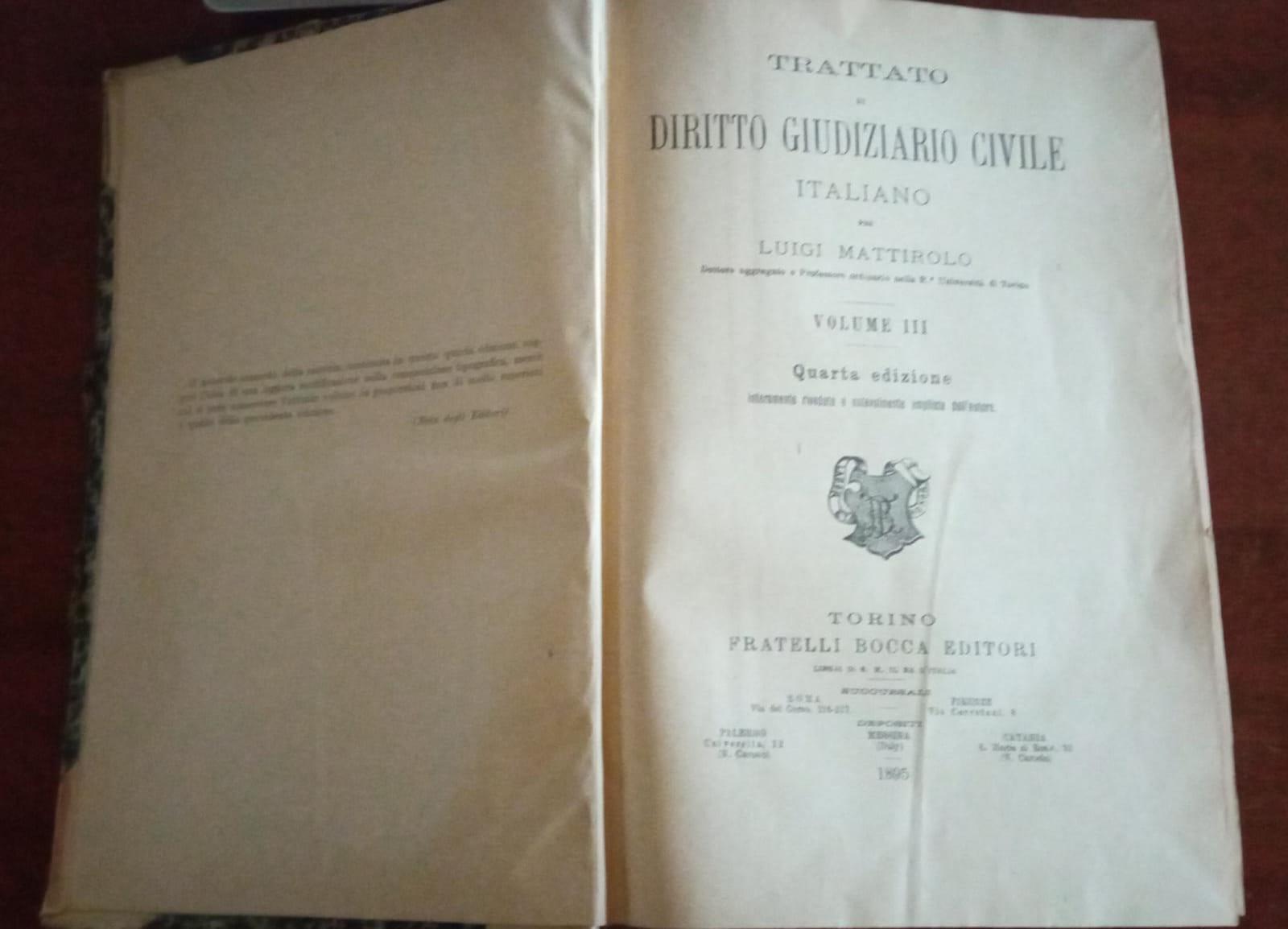 Trattato di diritto giudiziario civile italiano Volume III - copertina