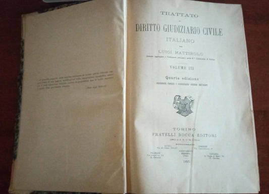 Trattato di diritto giudiziario civile italiano Volume III - copertina