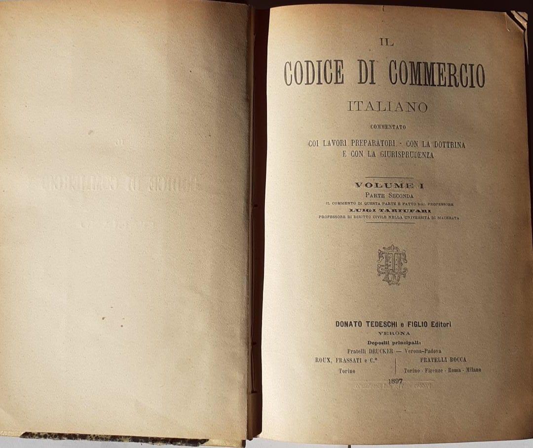 Il codice di commercio italiano Volume I - copertina