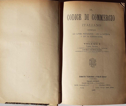 Il codice di commercio italiano Volume I - copertina