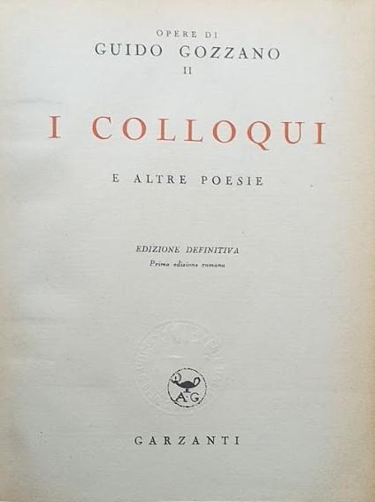 I colloqui e altre poesie - copertina