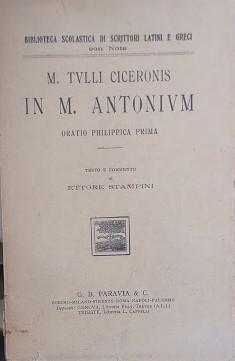 In M. Antonium, Oratio Philippica Prima - copertina