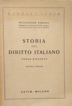 Storia del Diritto Italiano, corso biennale - copertina