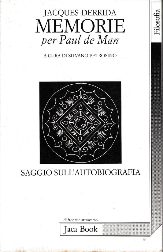 Memorie per Paul de Man : saggio sull'autobiografia - copertina