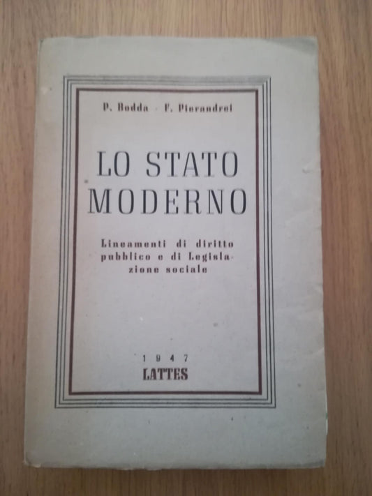 Lo stato moderno: lineamenti di diritto pubblico e di legislazione sociale - copertina