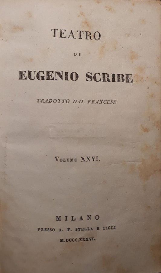 Teatro di Eugenio Scribe (volume XXI) - copertina