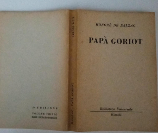 Papa' Goriot - copertina