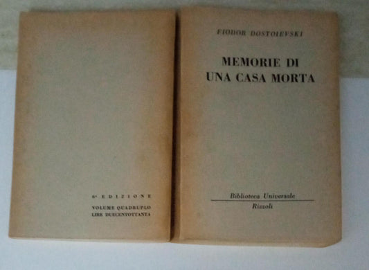 Memorie di una casa morta - copertina