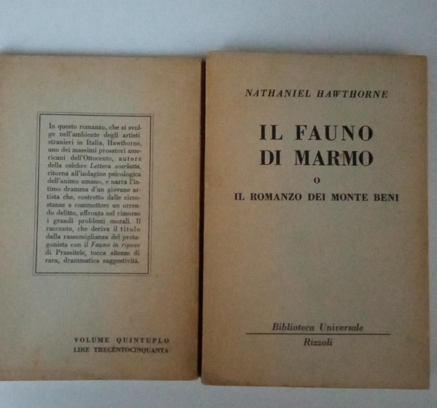 Il fauno di marmo o il romanzo dei monte beni - copertina
