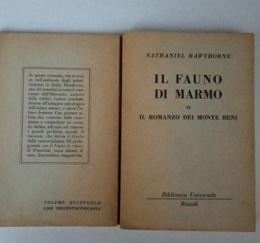 Il fauno di marmo o il romanzo dei monte beni - copertina