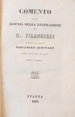 Comento sulla scienza delle legislazione di G. Filangieri - copertina