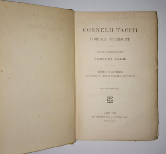 Cornelii Taciti tomus posterior - copertina