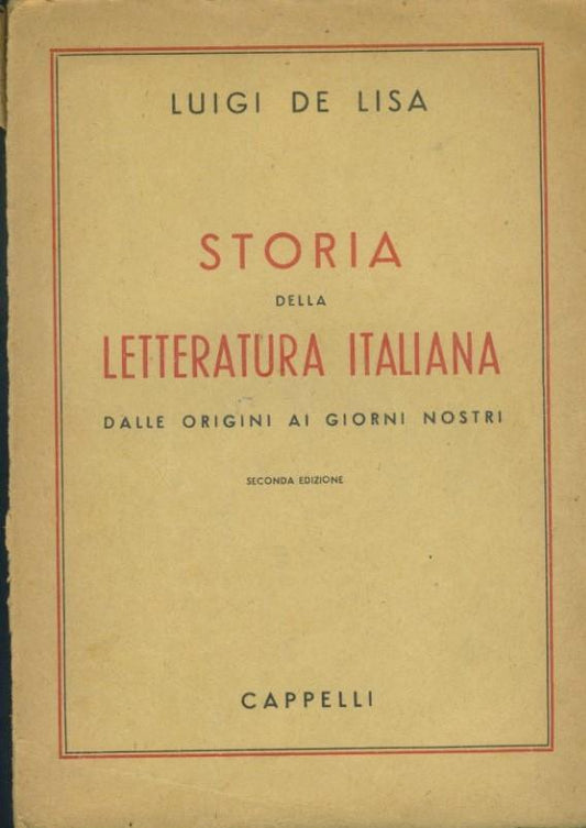 Storia della letteratura italiana - copertina
