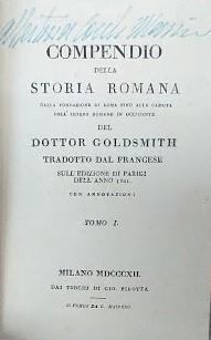 Compendio della Storia Romana, dalla fondazione di Roma fino alla caduta dell'Impero. Tomo I - copertina