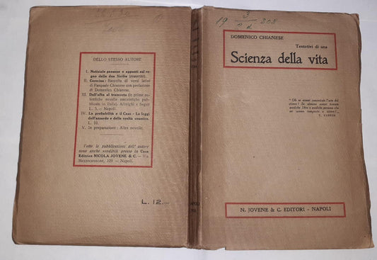 Tentativi di una Scienza della vita - copertina