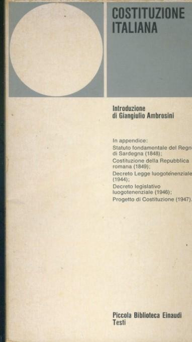 Costituzione italiana - copertina