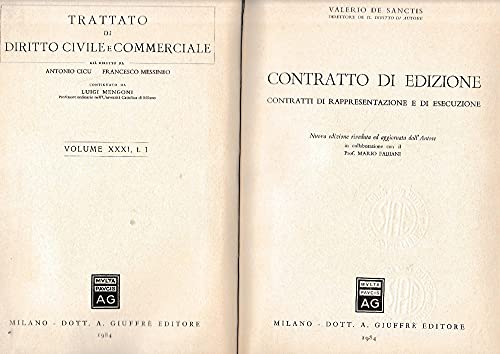 Contratto di edizione. Contratti di rappresentazione e di esecuzione - copertina