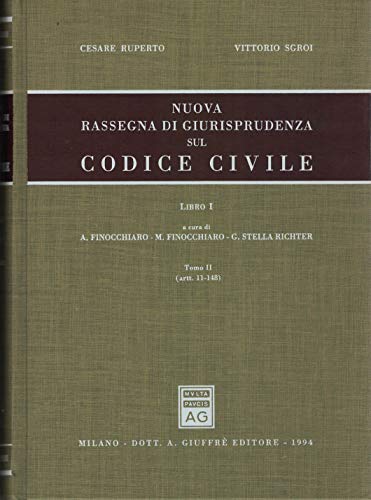 Nuova rassegna di giurisprudenza sul Codice civile. Artt. 11-148 (Vol. 1/2) - copertina