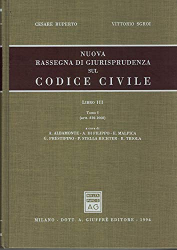 Nuova rassegna di giurisprudenza sul Codice civile. Artt. 810-1060 (Vol. 3/1) - copertina
