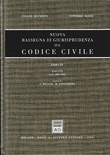 Nuova rassegna di giurisprudenza sul Codice civile. Artt. 1882-1964 (Vol. 4/8) - copertina