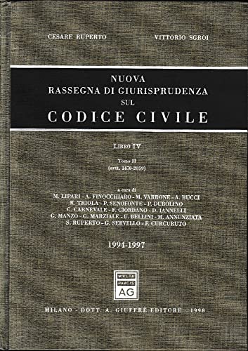 Nuova rassegna di giurisprudenza sul Codice civile. Aggiornamento 1994-1997 (Artt. 1470-2059) (Vol. 4/2) - copertina