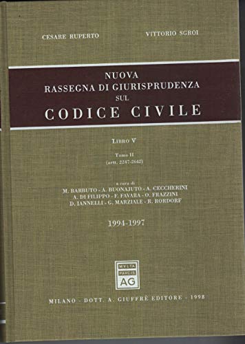 Nuova rassegna di giurisprudenza sul Codice civile. Aggiornamento 1994-1997 (Artt. 2247-2642) (Vol. 5/2) - copertina