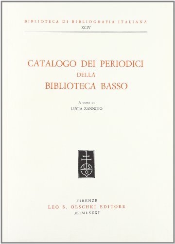 Catalogo dei periodici della Biblioteca Basso - copertina