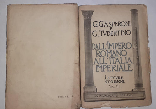 Dall'impero romano all'Italia imperiale Vol III - copertina