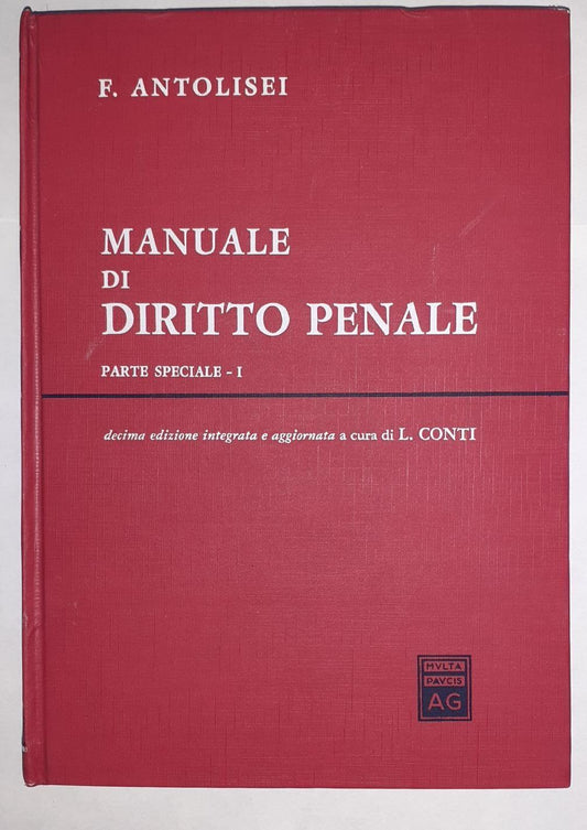 Manuale di diritto penale Parte speciale I - copertina