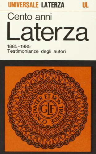 Cento anni Laterza 1855-1985. Testimonianze degli autori - copertina