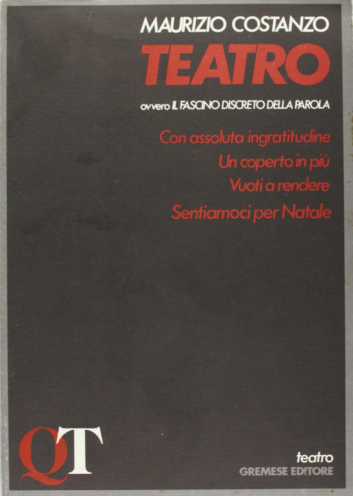 Teatro. Ovvero il fascino discreto della parola - copertina