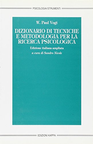 Dizionario di tecniche e metodologia per la ricerca psicologica - copertina