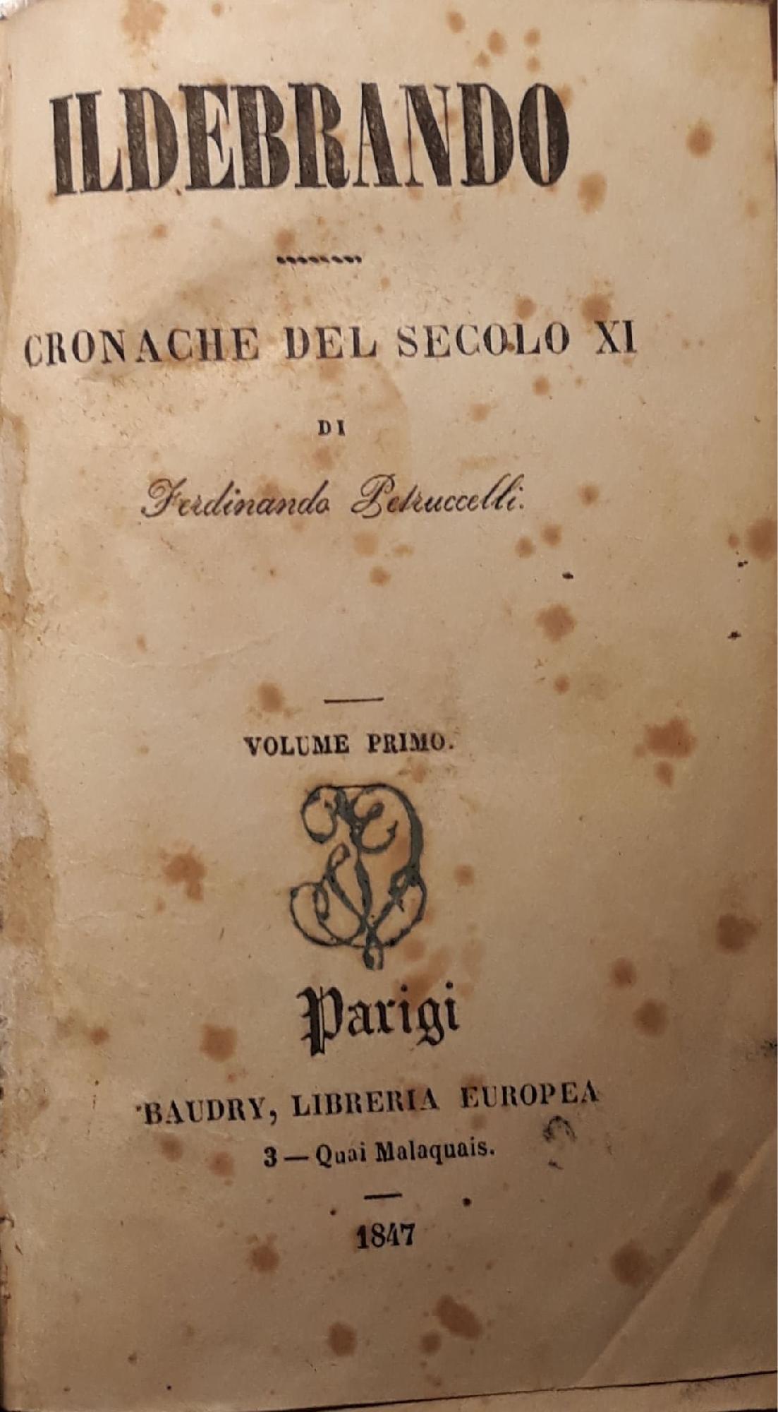Ildebrando: Cronache del secolo XI  (volume primo) - copertina