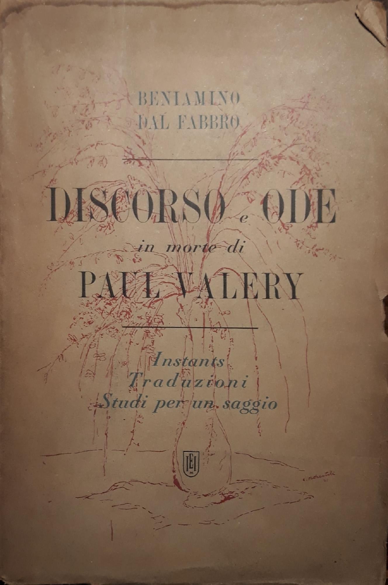 Discorso e ode in morte di Paul Valery - copertina