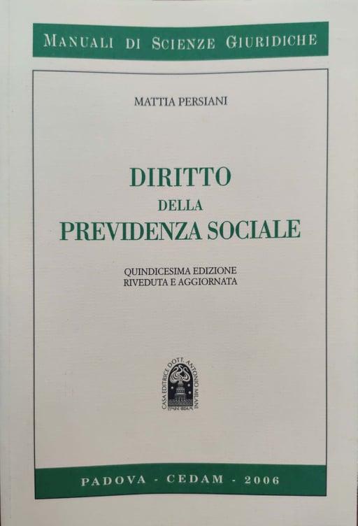 Diritto della previdenza sociale - copertina