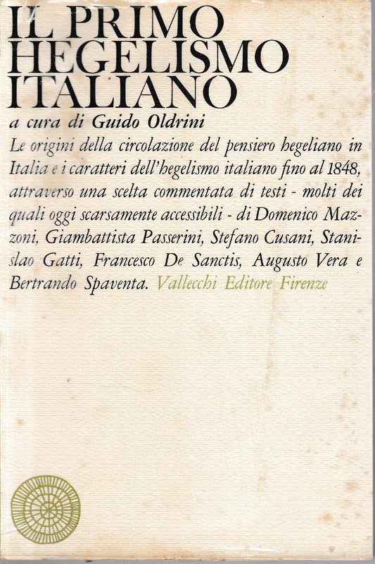 Il primo Hegelismo italiano - copertina