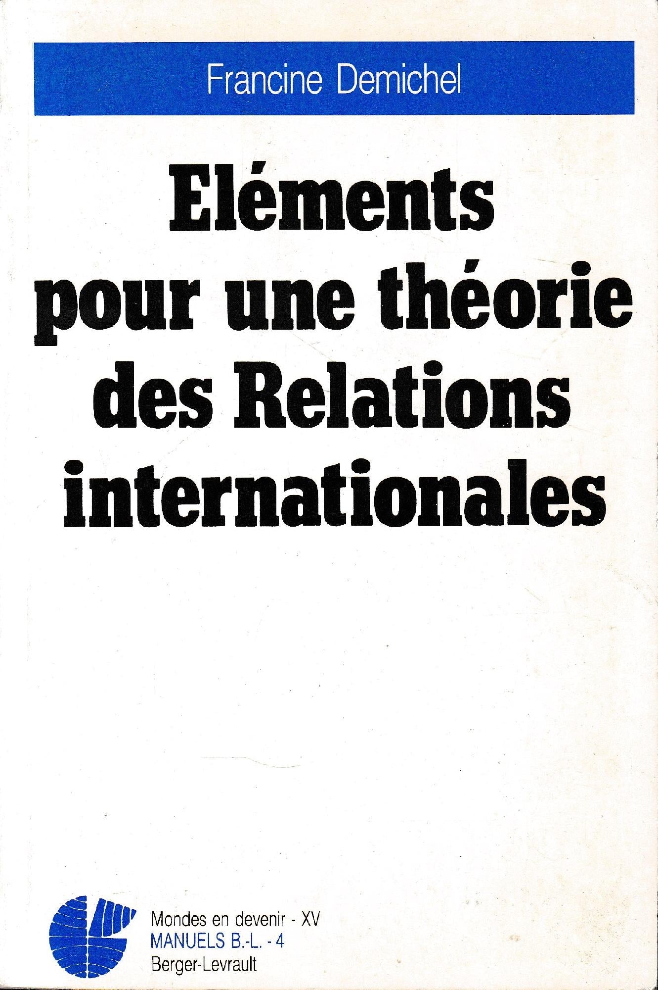 Éléments pour une théorie des relations internationales - copertina