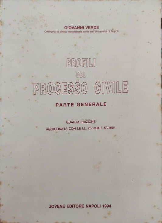 Profili del Processo Civile : parte generale - copertina