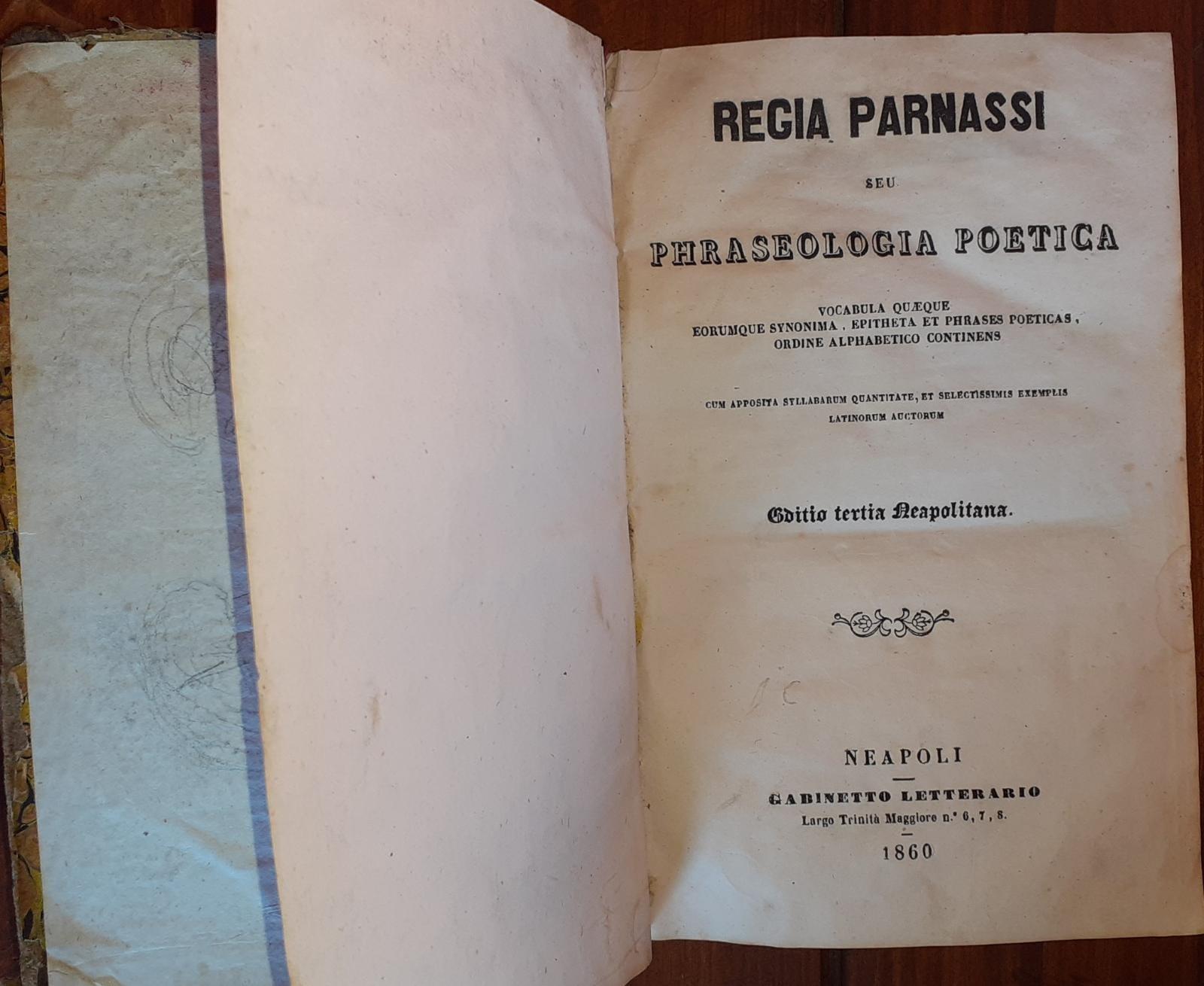 Regia Parnassi seu phraseologia poetica - copertina