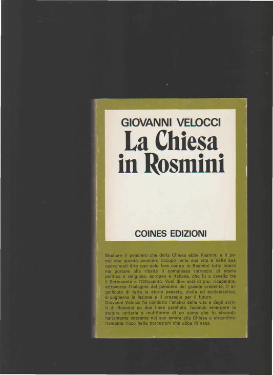 LA CHIESA IN ROSMINI - copertina