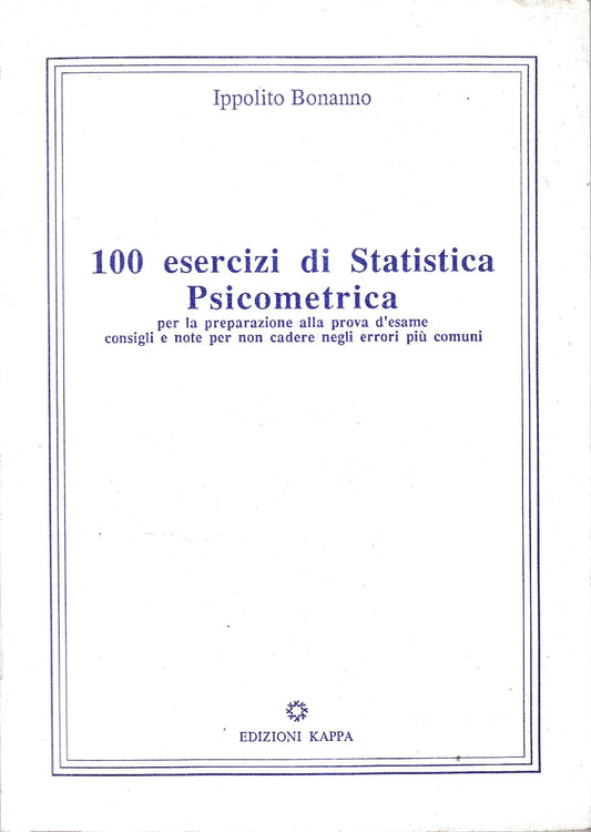100 esercizi di Statistica Psicometrica - copertina