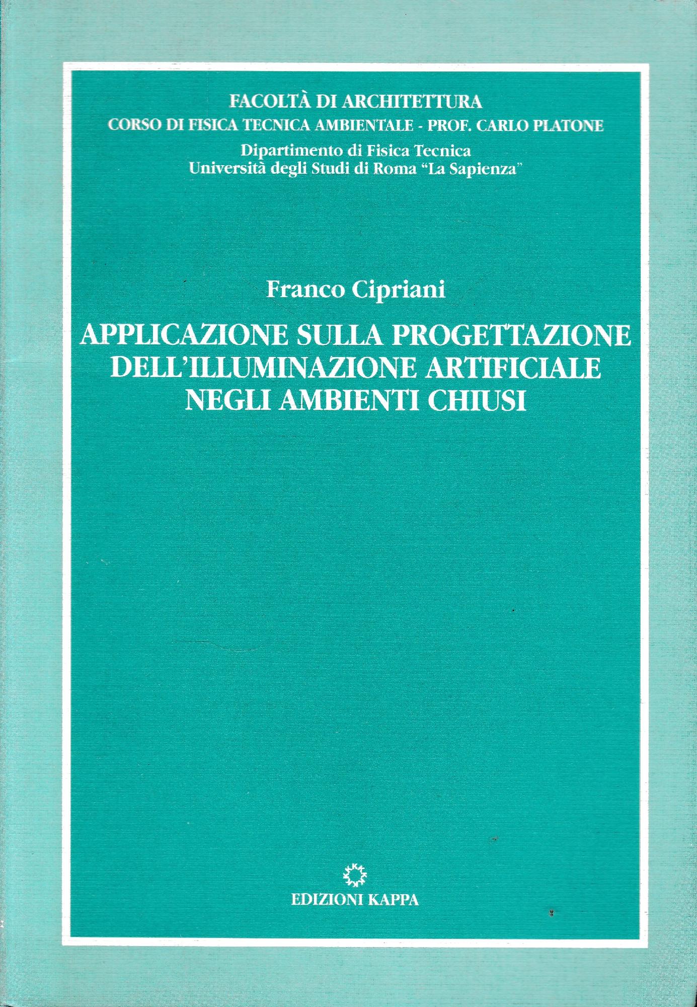 Applicazione sulla progettazione dell'illuminazione artificiale negli ambienti chiusi - copertina