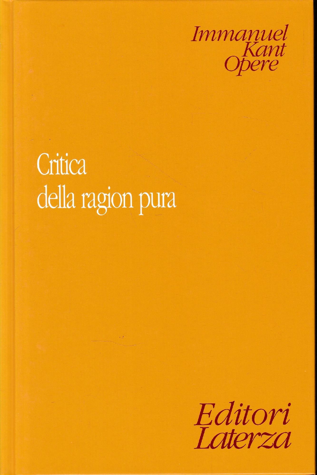 Critica della ragion pura - copertina