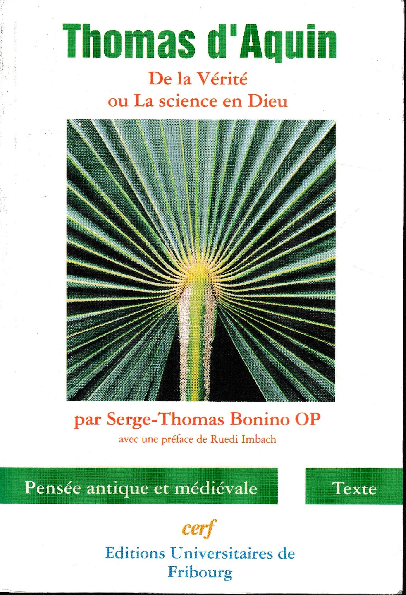 DE LA VERITE. Question 2 (La science en Dieu) - copertina