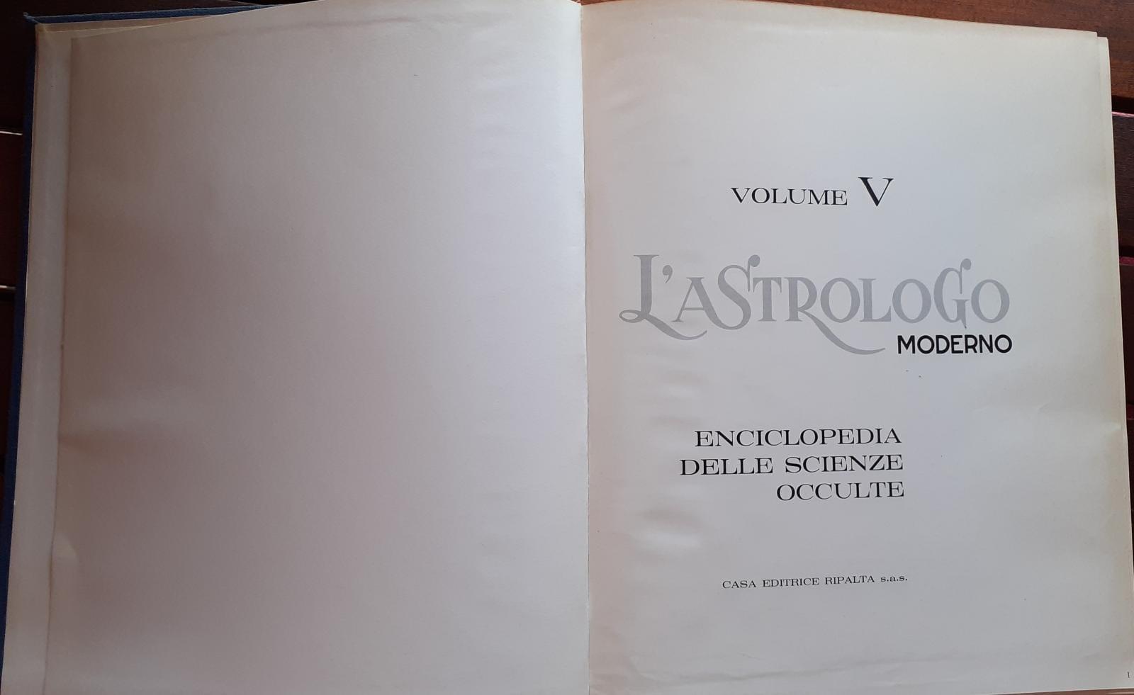 L' astrologo moderno. Volume V. Enciclopedia delle scienze occulte - copertina