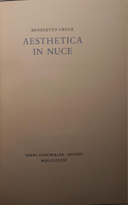 Aesthetica in nuce - copertina