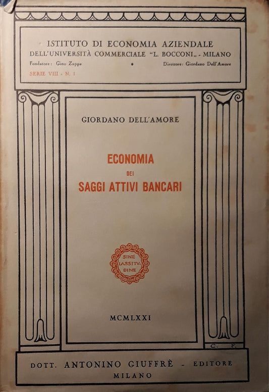 Economia dei saggi attivi bancari - copertina