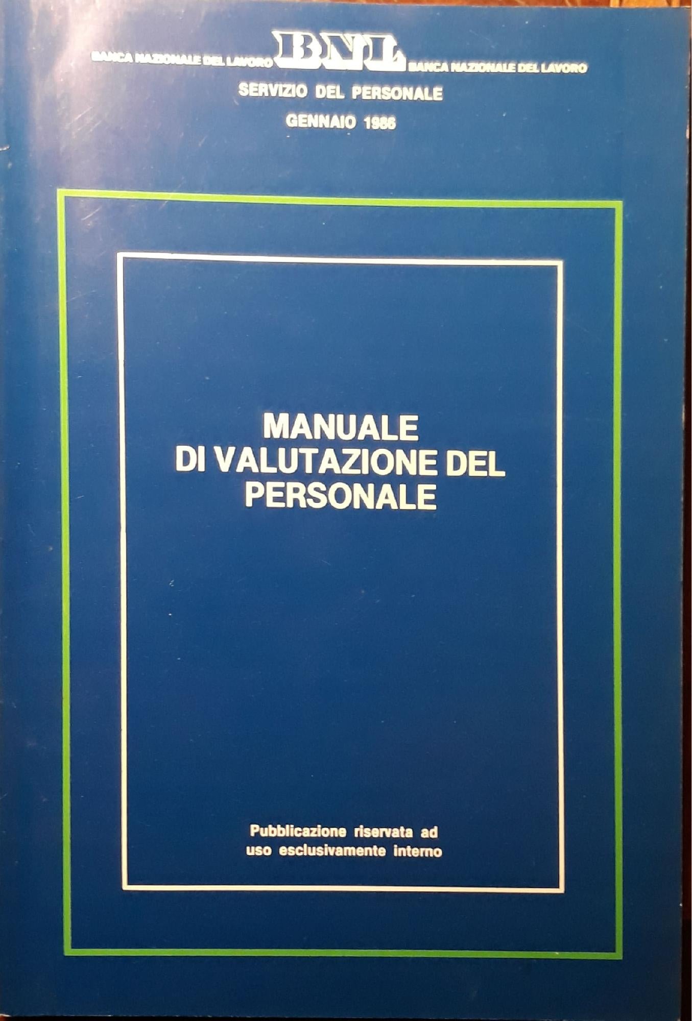 Manuale di valutazione del personale (BNL) - copertina