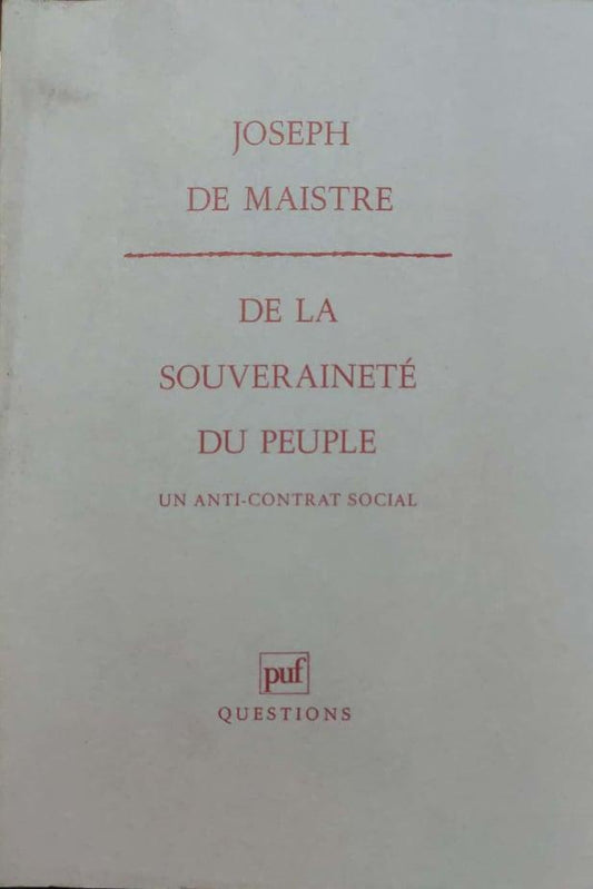 De la souveraineté du peuple. Un anti-contrat social - copertina