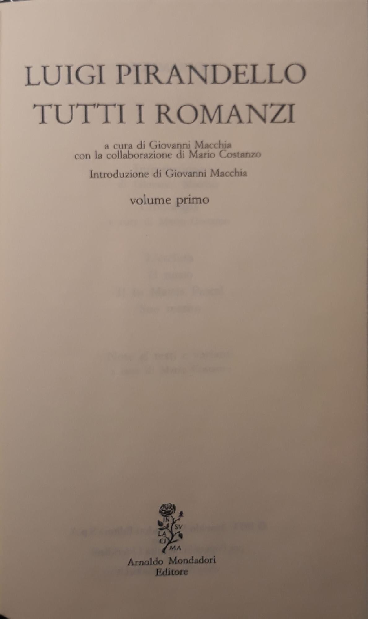 Tutti i romanzi (volume primo) - copertina